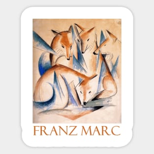 Four Foxes by Franz Marc Sticker